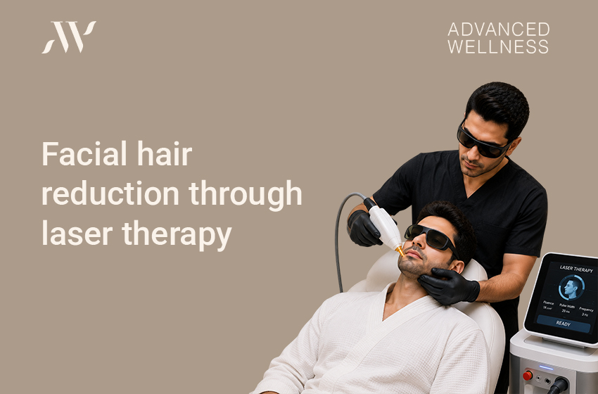 Facial hair reduction through laser therapy